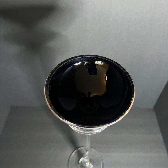 Vintage MCM Rare Damara Decorative 15.5" Tall Black Top Crystal Candle Holder - Picture 3 of 6